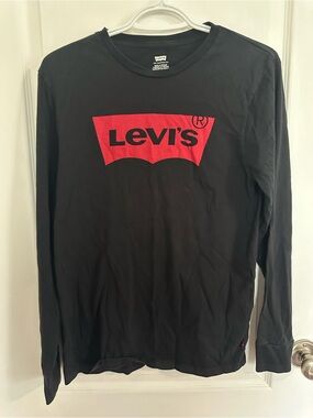 Levi's Black Long-Sleeve Tee with Red Logo